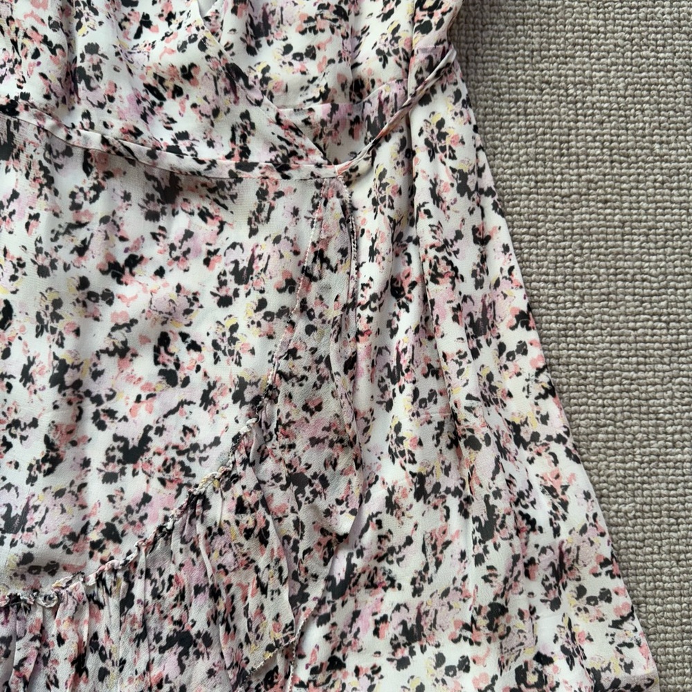 All Saints Sleeveless Wrap Dress in Pink Floral Pattern (Size XS) - Picture 3 of 4